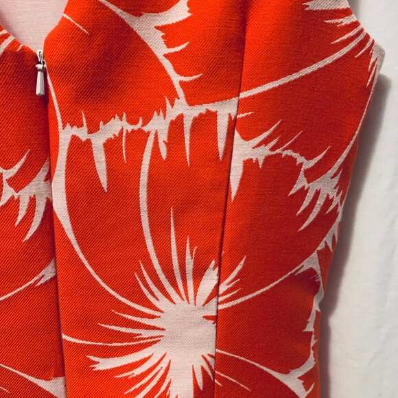 NEW Trina Turk Dress Pompoms Floral Coral Red White Lined Women’s 2 Pleasant NWT - Picture 6 of 16